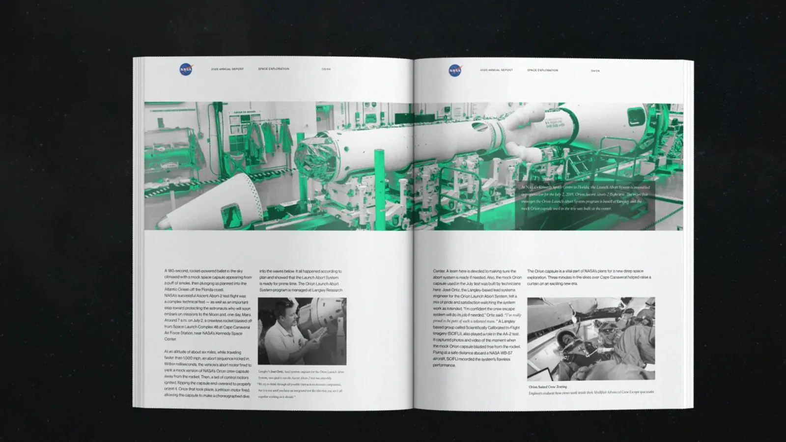 NASA annual report green spread