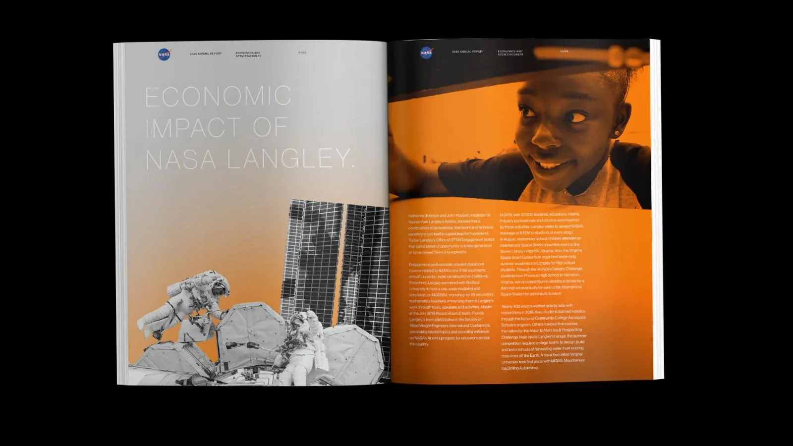 NASA annual report orange portrait