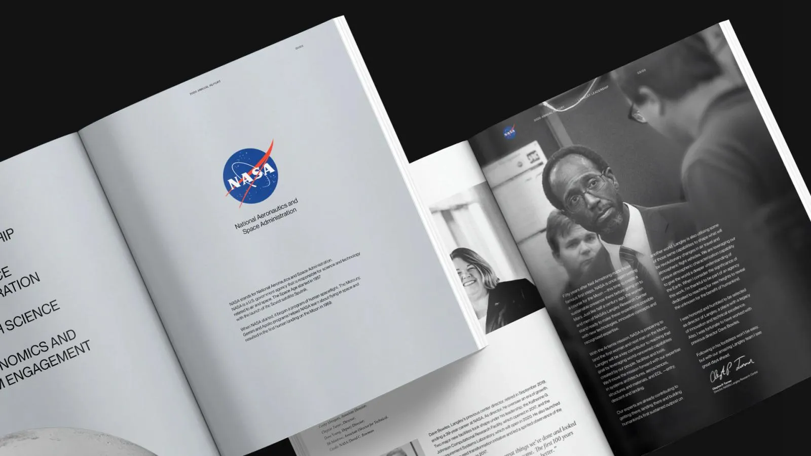 NASA annual report spread