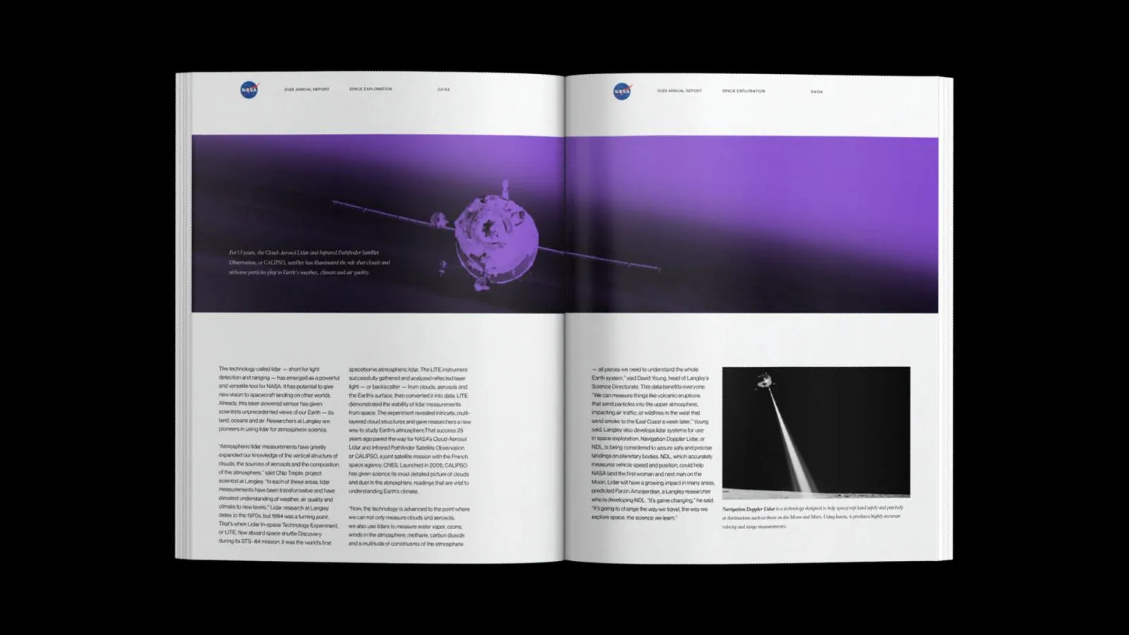NASA annual report purple spread